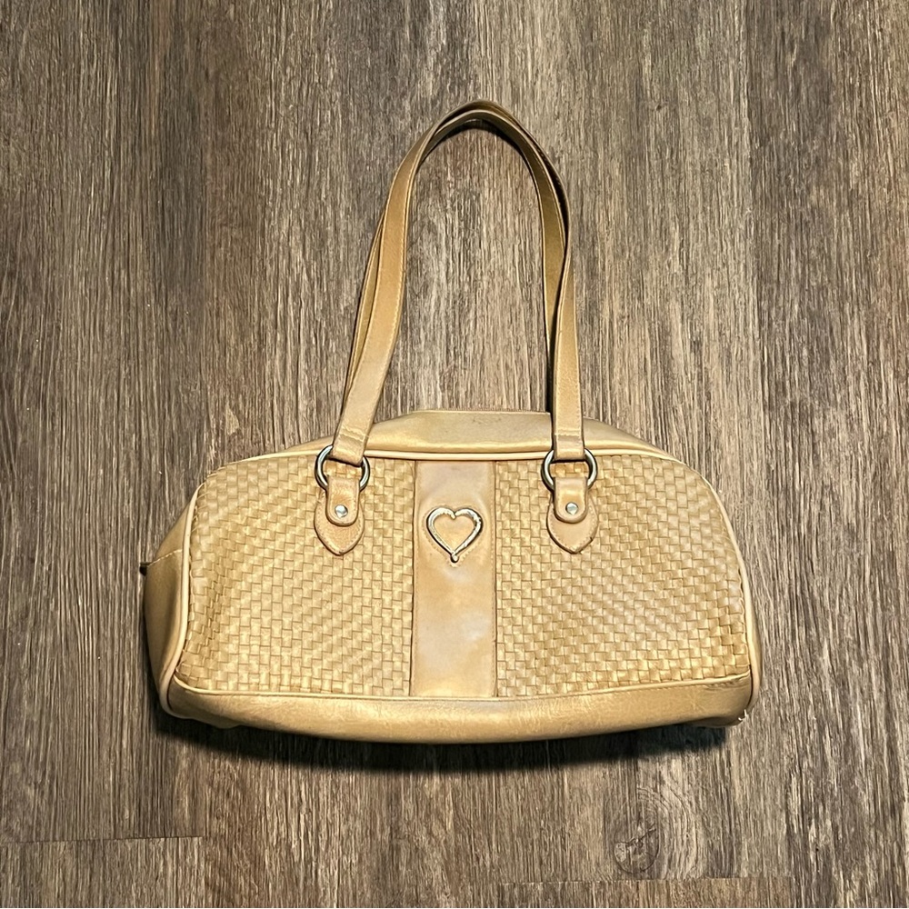 Y2K Tan Woven Shoulder Bag